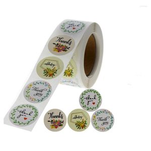 Подарочная упаковка 12rolls круглый цвет цветочные наклейки рулоны СПАСИБО