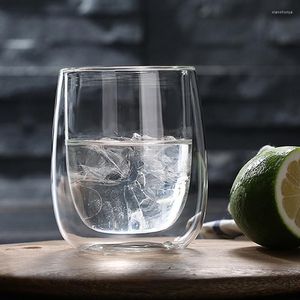 Tassen Doppelwandige Glaskaffeetasse Champagner Whisky Cocktailbecher Bier Wein S Gläser Trinkgeschirr Transparente Tumbler Wasserbecher J2Y