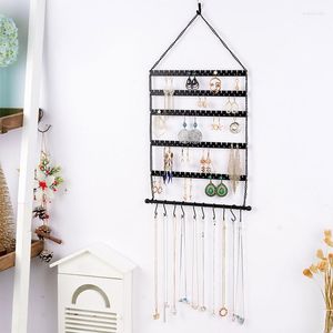Jewelry Pouches layer Wall mounted Display Stand Earrings Bracelet Necklace Holder