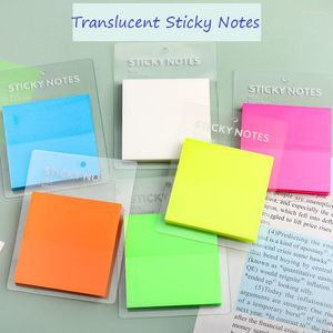 Multicolor Waterproof PET Transparent Sticky Notes Memo Pad 50 Sheets Stickers Daily To Do List Note Paper For Student Office