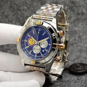 Luxury Quartz Watch Men's Chronograph Patrouille Air Stainless Steel Navitimer Two Tone Blue Dial 50th Anniversary Wristwatches Christmas Gift Fret Gratuit
