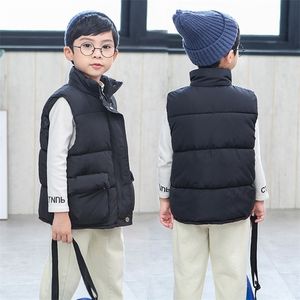 Coloque Jaqueta Sólida de Inverno Sólido Manumentado Para Crianças Enfundar o colete meninos meninos crianças adolescentes roupas de criança 221109