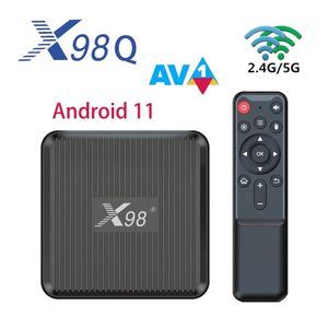 X98Q TV Box Android 11 Amlogic S905W2 2GB 16GB BT5.0 Поддержка H.265 AV1 WiFi HDR 10 YouTube Media Player Установите верхнюю коробку