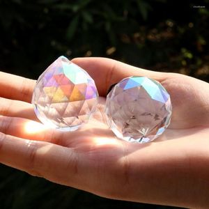 Ljuskrona kristall 2st 30 mm ab färg eld polering lätt dekoration boll hem tillbehör glas konst prismat fasetterat hänge