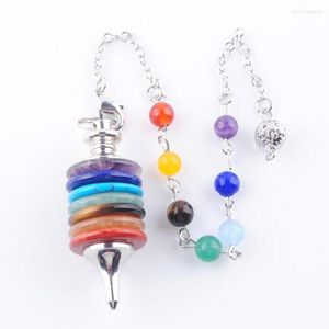 Anh￤nger Halsketten Yoowost Naturstein Pendel Wicca W￼ste Reiki -R￤der des Lebens Edelstein Schmuck 7 Chakra Pendel M￤nner Frauen Geschenk in3670