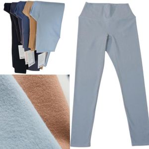 Yoga-Outfits lu Align Gym Workout-Kleidung Laufstrumpfhose Nahtlose Fleece-gefütterte Flanell-Leggings Hose 6-teilige Farben Warm halten Verdickte Jogginghose für Frauen Sport