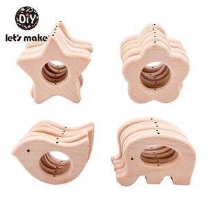 Baby Tanders Toys Let's Make Wood Original Beech Wood Pendant med Hold BPA Free TingeThing Chips Teether Rattle Sensory DIY Accessories 221109