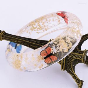 Pulseira artesanal pulseira de flores seca 2022 mola moda feminina super transparente epóxi plástico ab resina pulseira pulseiras para meninas