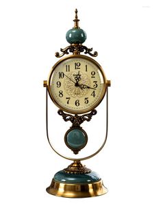 Bordklockor Amerikaanse Tafel Swing Desktop Licht Luxe Klok Woonkamer Decoratie Desk Clock Thuis Ornamenten Retro Quartz