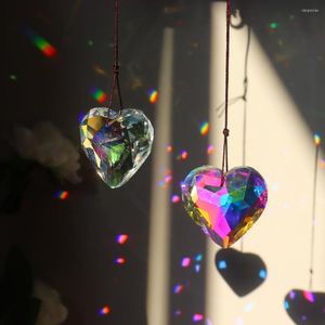 Tr￤dg￥rdsdekorationer Sun Catcher Hanging Decor Stylish Wide Application Faux Crystal Heart Form Light-Colored Pendant For Home