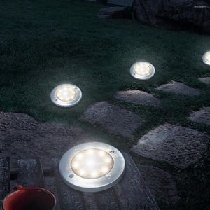 Solar Power Disk Light Outdoor wasserdichtes Garten unterirdischer Deck Spotlight Buried Lampe