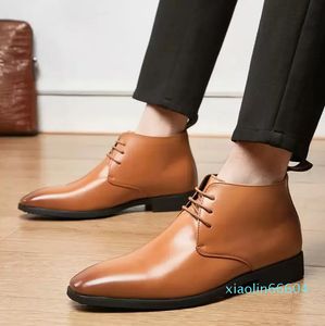 Martin Boots Men Shoes Low Boots PU кожаная лодыжка сплошная мода простая кружевная европейская бизнес повседневная