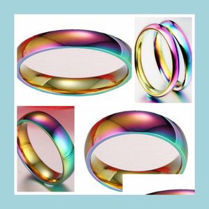 Ringas de banda atacado 100pcs 4/6mm senhoras confortáveis ​​316l Anel de jóias de jóias de jóias da banda de jóias de aço inoxidável para homens Drop Drop Delt Dhwru