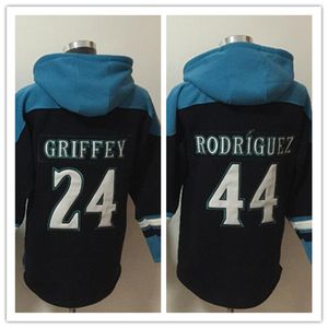 Drużyna baseballowa z kapturem z kapturem Rodriguez Griffey Fan Tops Rozmiar S-xxxl Teal Bluza z kapturem