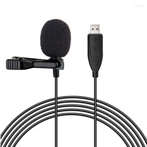 Microfoni USB Lavalier Microfono clip sul microfono di lapel con condensatore per colletto per smartphone PC