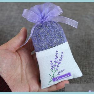 F￶rpackningsp￥sar Purple Cotton Organza Lavender Sachet Bag Diy Dried Flower Package Wedding Party Bbyver BDESPORTS Drop Delivery 202 OT2NF