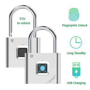 قفل باب القفل الذكي Thumbprint Door القفل القابل لإعادة الشحن قفل سريع فتح USB بدون مفتاح 221108