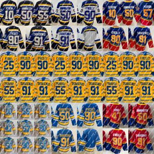 91 Vladimir Tarasenko koszulka 10 Brayden Schenn 50 Binnington 55 Colton Parayko 25 Kyrou Ryan O'Reilly Torey Krug Hockey''nhl'Jerseys Winter