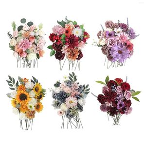 Decorative Flowers Artificial Box Valentine Day Gifts DIY Bouquets Anniversary For Table Centerpieces Wedding Girlfriends Wife Lovers