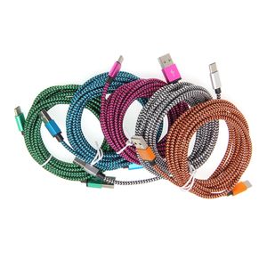 Micro USB Charger Kable Data Braided Type C Szybkie ładowanie kabla komórkowego Drut kablowy 1m 2m 3m dla Samsung LG Android Smartphone