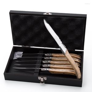 Dinnerware Define Kit de faca de aço inoxidável de alta classe Kit de madeira Dinner Fork Western Cutlers Set Gett