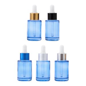 30 ml transparante blauw glas etherische olie parfum flessen oz druppelaar fles voor huisgebruik reizen