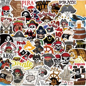 50pcs Cool Pirate Skull Stickers Jolly Roger Graffiti Stickers for DIY Luggage Laptop Skateboard Motorcycle Bicycle Sticker