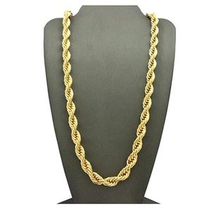 Heavy Hip Hop Unisex Rapper s mm Solid Thick Rope Chain Necklace k Yellow Gold Filled Collar Clavicle Men Jewelry Gift310l