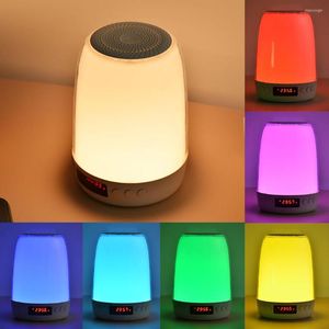 Ночные огни касаются управления Dimmable Bedside Light с будильными часами портативный музыкальный музыкальный проигрыватель BT.