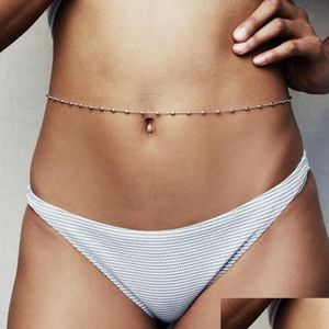 Belly Chains Sier Gold Belly Chains Simple Summer Waist Chain for Crop Tops Women Fashion Jewelry Will and Sandy Drop Delivery Body Dho7n