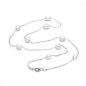 Pendants Natural Freshwater Pearl Chains Necklaces For Women Fashion S925 Silver Real Pearls Wedding Fine Jewelry Party
