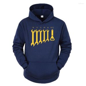 Herrtröjor rolig skiftnyckel käken spanner öl bil mekanisk present hoodie män manlig bomull stor tröja s 3xlxl