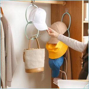 Storage Holders Racks Hat Storage Rack Wall Mounted Adjustable Detachable Scarf Ties Silk Belt Shelf Door Behind Hanging Hook Drop Dha4A