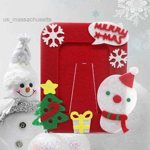 Weihnachten Spielzeug DIY Cartoon Tier Weihnachten Foto Rahmen Kinder Handgemachte Handwerk Kunst Spielzeug für Kinder Mädchen Wohnkultur Kindergarten applique L221110