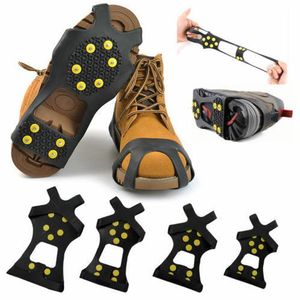 Hushållens diverse 50Pair utomhus unisex Snow Antislip Spikes Grips Grips Ctrampon Cleats for Shoes Boot Overshoses 10 tänder Ice Claw SN149