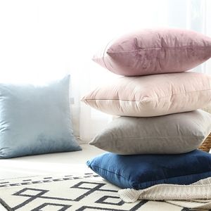 Pillow Case Velvet Cushion Cover Soft for Sofa Living Room 18x18 inch White Decorative Kussenhoes Car Home Decor 221109