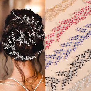 Cabeças de cabeceiras de casamento de casamentos de casamento videira prata azul azul vermelho rosa Acessórios de noiva de pérolas jóias para mulheres e meninas