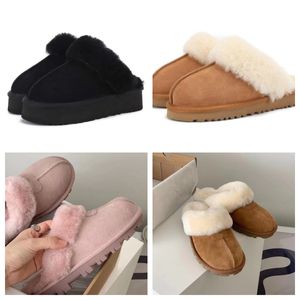 Wool and leather integrated slippers fashion indoor slippers short plush warm indoor and outdoor slippers in a variety of colors