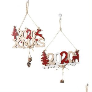 Dekoracje świąteczne świąteczne wiszące wiszące drewniane okno Przyjściowe litery produktu drzewa łoś z liną dekoracją upuszczenie dostawy hom dhrfs