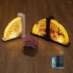 Lâmpadas de mesa Criativo Smart Wi -Fi LED LED LIVRO DE MADEIRA NOITE PORTÁVEL LUZ LUZ USB Desk de dobrável magnético recarregável para decoração doméstica