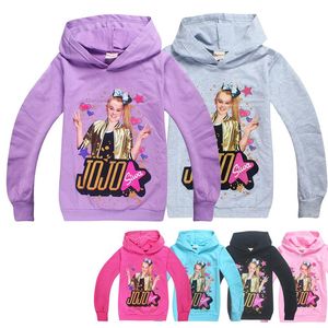 new fashion girl hoodie sweatshirt cartoon jojo siwa hooded coat for 4-12years girls kids children anime outerwear clothing200U