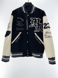 Pamuk Tasarımcı Ceket Bombacı Erkekler Windbreaker Varsity Beyzbol Beyzbol Hip Hop Harajuku Mektup Patchwork Deri Tianma Nakış Sokak Giyim Erkekler Unisex Coats Za