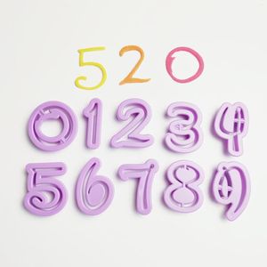 Moldes de cozimento 10pcs/conjunto números árabe cortador de biscoitos Plastic 0-9