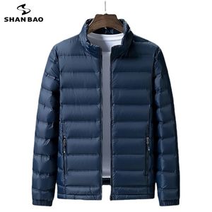 Parkas masculinas para baixo 5xl 6xl 7xl 8xl plus size jaqueta leve outono / inverno marca juventude casual gola casaco de pato branco 221110