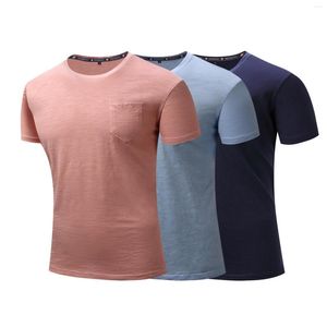 Men's T Shirts Men Fashion Short Sleeve Round Neck T-shirt Stylish Solid Color Tops For Shopping Daily Wear Style 2022