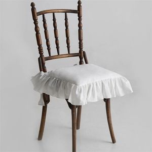 Travesseiro de travesseiro 2pcs Princesa personaliz￡vel Frill algod￣o cadeira de almofada capa de ruffles de banco de tapete de estacas Decora￧￣o de jantar 221109
