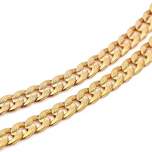 Classics Men 14k Solid Gold GF Cuban Link Chain Real Filled Curb Necklace Fleshless Not satisfied with the refund291N
