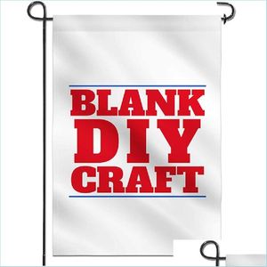 Bandeiras de banner Sublimação Bandeira do jardim em branco Diy Diy Diy pronto para impressão ou bandeira de gramado 30x45cm Drop Delivery Home Fe Dhix2