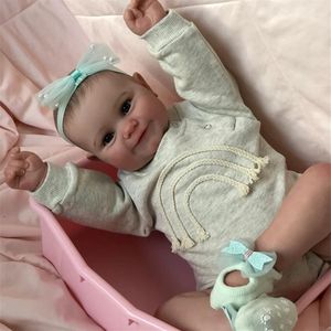 Dolls NPK 50 cm volledige siliconen herboren babymeisje Maddie Hoogwaardige handgemaakte 3D-verf met zichtbare aderen waterdicht bad speelgoed 220930294G