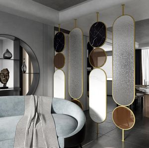 Telas de ferro CHANGHONG Partição de vidro Decorativa sala de estar Luz de luxo de luxo alpendre moderno aço inoxidável